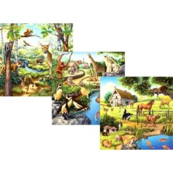 Ravensburger: Állatok 3 x 49 darabos puzzle kép