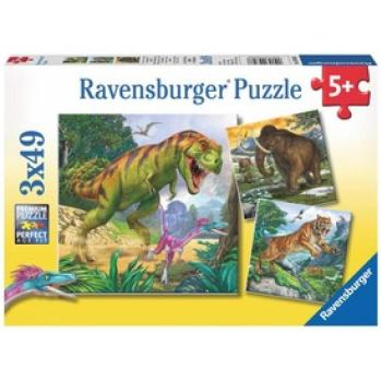 Ravensburger: Dinoszauruszok 3 x 49 darabos puzzle kép