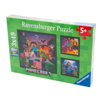 Ravensburger Puzzle 3x49 db - Minecraft Biomák kép