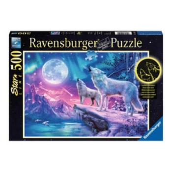 Ravensburger Puzzle 500 db - Az északi fény farkasa kép