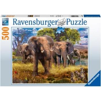 Ravensburger: Puzzle 500 db - Elefántcsalád kép