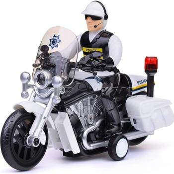 Rendőrségi játék motorkerékpár – 23 cm-es motor fény- és hangeffektekkel, realisztikus rendőr jármű gyerekeknek WY430A (BBJ) kép