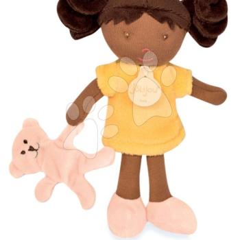 Rongybaba kisbabáknak Mrs Vanilla My First Doll Jolijou 21 cm sárga ruhácskában kutyussal puha textilanyagból 0 hó-tól kép