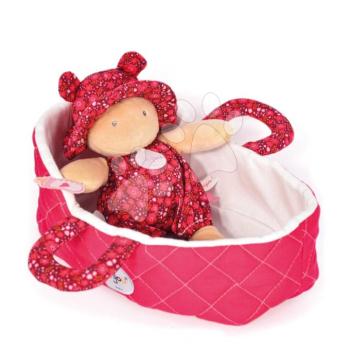Rongybaba kosárban Maëlle Poupon Couffin Jolijou piros puha textilből 20 cm kép