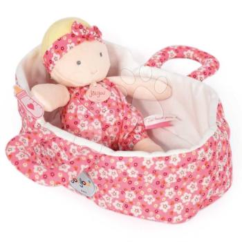 Rongybaba kosárban Marylou Poupon Couffin Jolijou rózsaszín puha textilből 20 cm kép