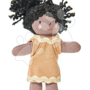 Rongybaba Mini Gigi Doll ThreadBear 12 cm pihe-puha pamutszövetből fekete hajkoronával kép