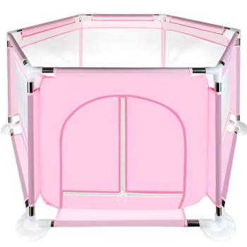 Rózsaszín textil játszótér gyerekeknek – 115×65 cm-es beltéri játéktér, biztonságos és könnyen összeszerelhető babasátor (8493) kép