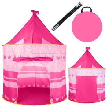 Rózsaszín varázskastély játszósátor - hordozható, kültérre, beltérre, 135x105cm (BB-1164) (BBJ) kép