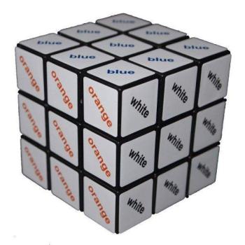 Rubik 3x3 szövegkocka, színes kép