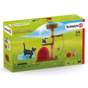 Schleich Játékélmény aranyos cicáknak kép