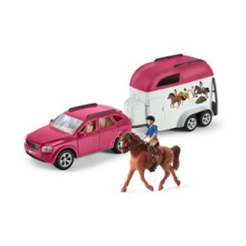 Schleich kaland autóval és lószállítóval basic kép