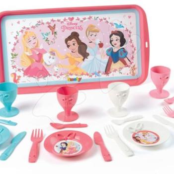 Smoby felszolgáló tálca tányérokkal Hercegnők 21 kiegészítővel 310575 rózsaszín kép