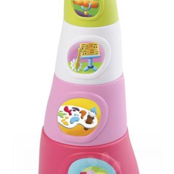 Smoby gyerek csészerakosgató Happy Tower Cotoons 5 db 211317-1 rózsaszín kép