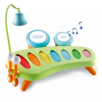 Smoby gyerek zenei xilofon Cotoons dobokkal és haranggal 211013 zöld kép