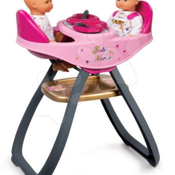 Smoby szék etetéshez iker játékbabáknak Baby Nurse 220315 rózsaszín kép