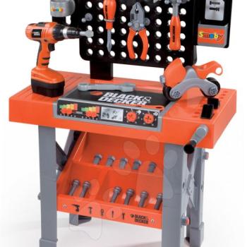 Smoby szerelőasztal Black&Decker mechanikus fúróval 500205 piros-fekete  kép