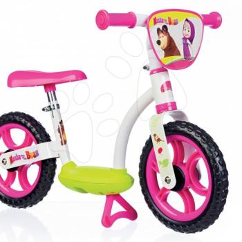 Smoby tanulóbicikli Mása és a medve Learning Bike 770109 fehér-rózsaszín kép