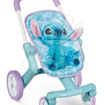 Sport babakocsi plüssjátékkal Stitch PushChair & Plush Smoby textil huzattal és elforgó kerekekkel 18 hó-tól kép