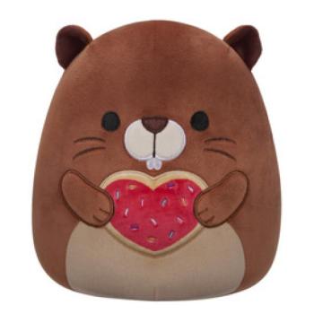 Squishmallows 20 cm - Chip a barna hód szívet tartva kép