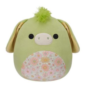 Squishmallows 20 cm - Juniper a zöld szamár virágos hassal kép