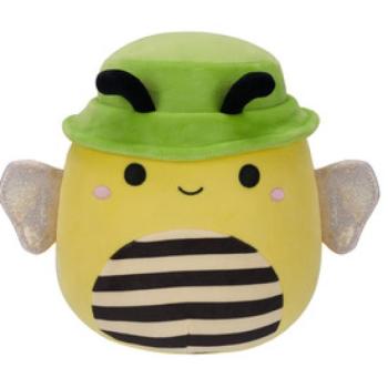 Squishmallows 20 cm - Sunny a sárga méhecske,  zöld sapkával kép