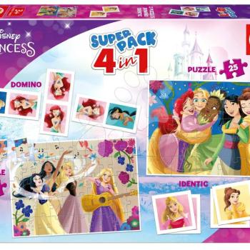 Superpack 4in1 Disney Princess Educa domino pexeso és puzzle 25 és 50 darabos 3 évtől kép