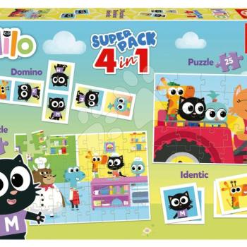 Superpack 4in1 Milo Educa domino pexeso és puzzle 25 és 50 darabos kép