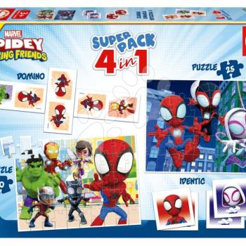 Superpack 4in1 Spidey and his amazing friends Educa domino pexeso és puzzle 25 és 50 darabos kép