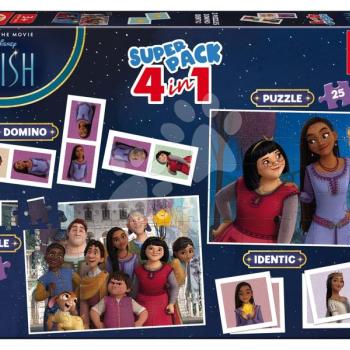 Superpack 4in1 Wish Educa domino pexeso és puzzle 25 és 50 darabos kép