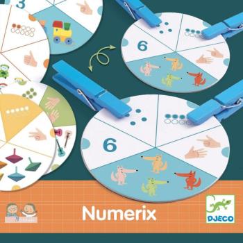 Számolás csipeszekkel - Gondolkodási műveletet fejlesztő játék - Numerix - Djeco - DJ08349 kép