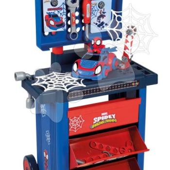Szerelőműhely kerekeken Spidey Diy Trolley Marvel Smoby kisautóval figurával és 45 kiegészítővel kép