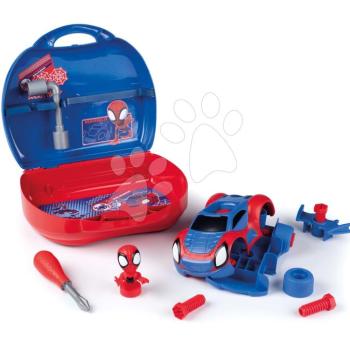 Szerszámos koffer és kisautó Spidey Box Spidey Marvel Smoby figurával és kiegészítőkkel kép