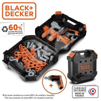 Szerszámos koffer fúróval Bricolo Case Black&Decker Smoby szerszámokkal és szerelhető elemekkel 36 kiegészítő kép