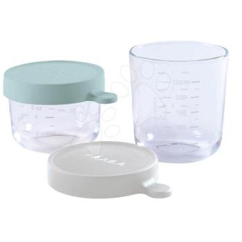 Szett 2 ételtároló doboz Beaba minőségi üvegből 1x150 ml vilagos és 1x250 ml szürke 0 hó-tól kép