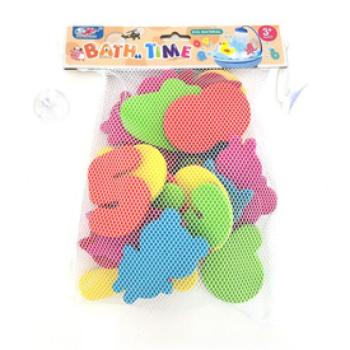 Szivacs fürdőjáték hálóban, számok és cicák, 25 db kép