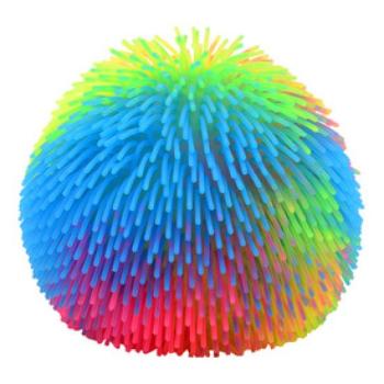 Szivárványos fluffy labda, 22 cm kép