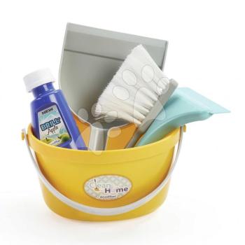Takarító szett vödörben Cleaning Bucket Set Écoiffier 5 kiegészítő lapáttal seprűvel és ablaktisztítóval kép