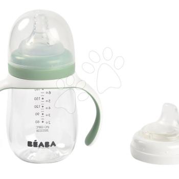 Tanuló ivó palack Bidon 2in1 Training Bottle Beaba Sage Green 210 ml zöld 4 hó-tól BE913531 kép