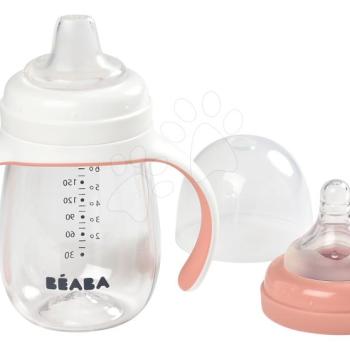 Tanuló ivó palack Bidon Beaba Learning Cup 2in1 Pink 210 ml ivócsőrrel rózsaszín 4 hó-tól kép