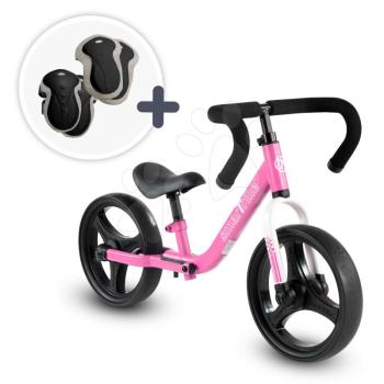 Tanulóbicikli összecsukható Folding Balance Bike Pink smarTrike rózsaszín, alumíniumból, ergonomikus kormánnyal, 2-5 éves korosztálynak és védőfelszerelés ajándékba kép
