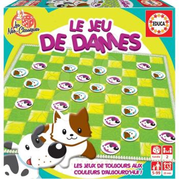 Társasjáték Dama Le Jeu de Dames Educa francia nyelvű, 2 játékos részére, 5-99 éves korosztálynak kép