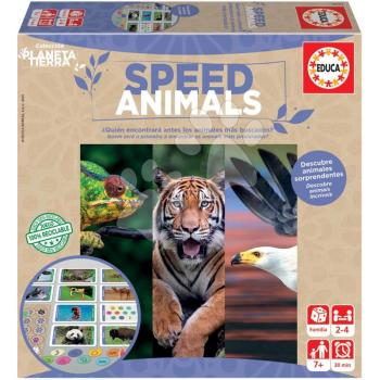 Társasjáték Gyors állatok Planeta Tierra Speed Animals Board Game Educa 96 játékkártya spanyol nyelven 7 éves kortól kép