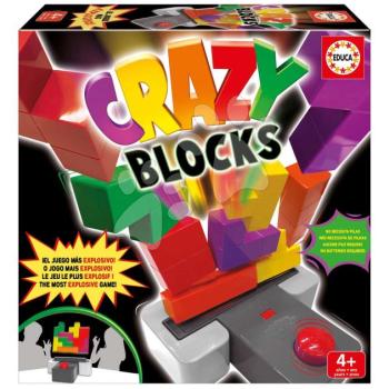 Társasjáték kockarakás Crazy Blocks Educa spanyolul franciául angolul és portugálul 4 évtől kép