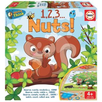 Társasjáték Mogyorógyűjtés Think 1,2,3 Nuts Educa 2-4 játékosnak spanyol angol francia és portugál nyelveken 4 évtől kép