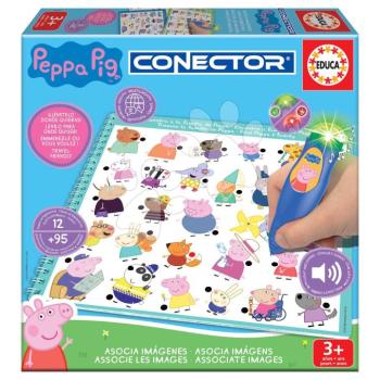 Társasjáték Peppa Pig Conector Educa intelligens toll hang- és fényjelzéssel 95 kérdés és válasz spanyol francia portugál és angol nyelven kép