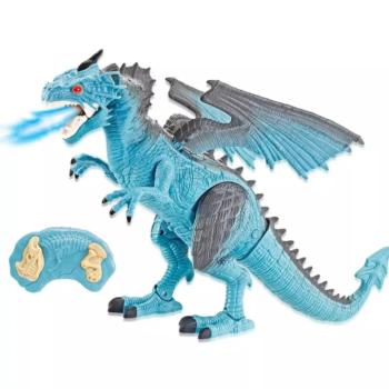 Távirányítós interaktív sárkány játék – LED fényekkel, lépegető mozgással és füstöt kifújó effektussal (BBJ) kép