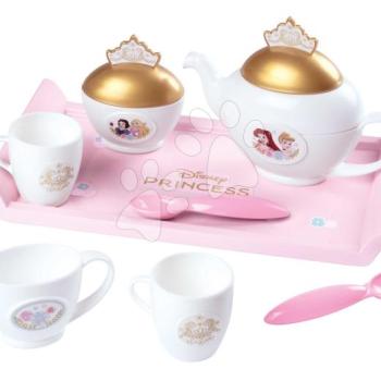 Teáskészlet tálcán Disney Princess Tea set Smoby rózsaszín 8 kiegészítővel kép