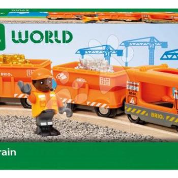 Tehervonat arannyal és ezüsttel Cargo Train BRIO mozdony 2 vagonnal és figurával 6 részes 3 évtől BRIO0493  kép