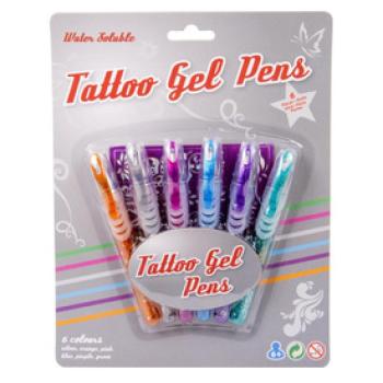 Tetováló toll 6 darabos készlet sablonnal kép