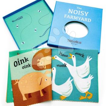 Textilkönyv Noisy Farmyard Rag Book Threadbear 12 háziállattal 100% puha pamutanyagból ajándékcsomagolásban 0 hó-tól kép